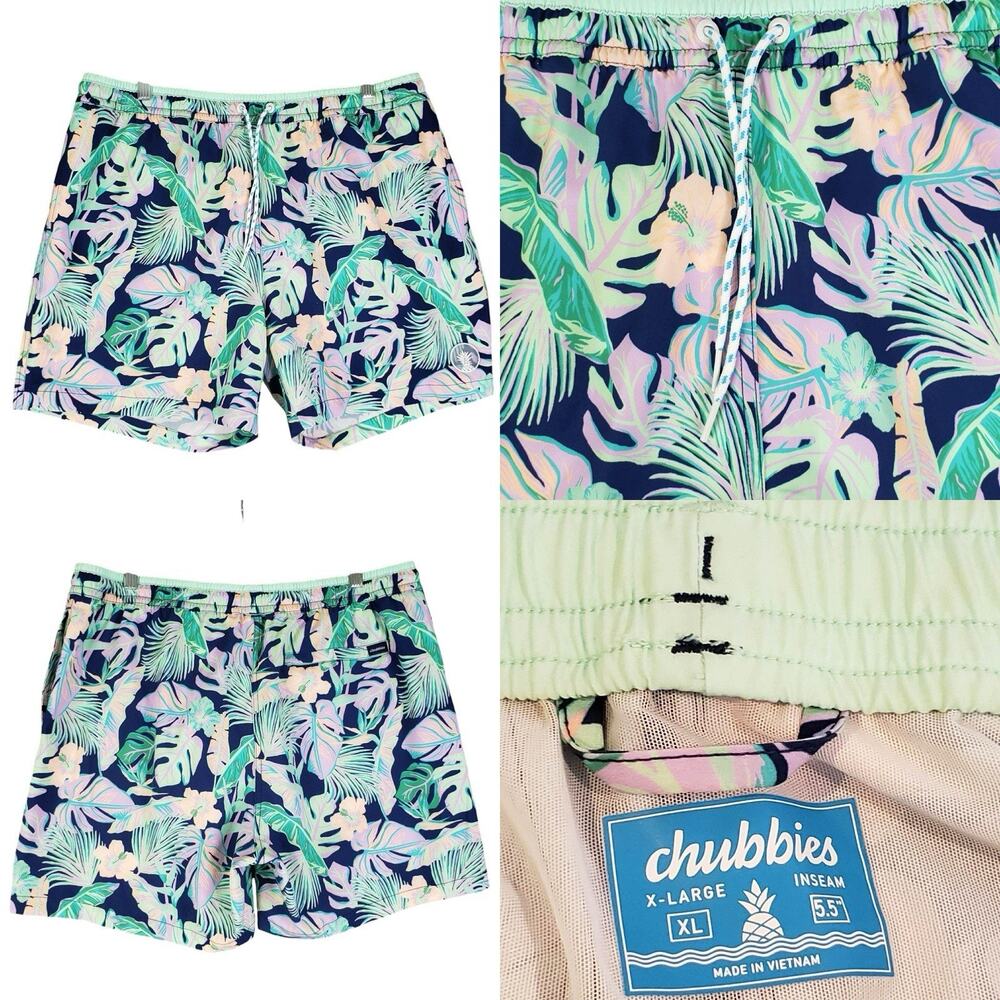 Chubbies Shorts Lined Multicolor Tropical Men’s Size XL 5.5” Inseam Stretch